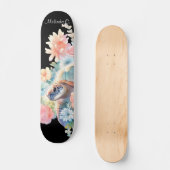 Hübsches Girl Floral Sea Turtle Deck Skateboard (Vorderseite)