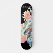 Hübsches Girl Floral Sea Turtle Deck Skateboard (Vorne)