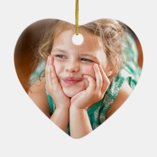 Hübsches Girl-Foto Keramik Ornament (Hinten)