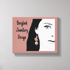 Hübsches Girl-Gesicht stilvolle Mode-Illustration Leinwanddruck