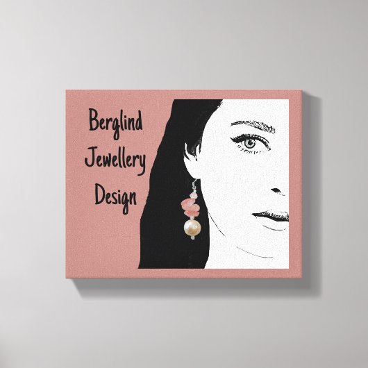 Hübsches Girl-Gesicht stilvolle Mode-Illustration Leinwanddruck (Vorderseite)