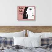 Hübsches Girl-Gesicht stilvolle Mode-Illustration Leinwanddruck (Insitu (Schlafzimmer))