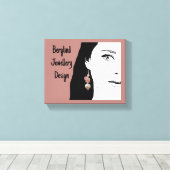 Hübsches Girl-Gesicht stilvolle Mode-Illustration Leinwanddruck (Insitu (Holzboden))