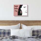 Hübsches Girl-Gesicht stilvolle Mode-Illustration Leinwanddruck (Insitu (Schlafzimmer))