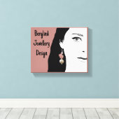 Hübsches Girl-Gesicht stilvolle Mode-Illustration Leinwanddruck (Insitu (Holzboden))