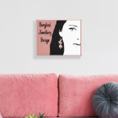 Hübsches Girl-Gesicht stilvolle Mode-Illustration Leinwanddruck (Insitu (Wohnzimmer))