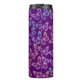 Hübsches Girl-Lila Butterfly-Muster Iridescent Thermosbecher (Rückseite)