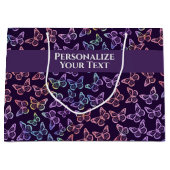 Hübsches Girl-Lila Butterfly-Muster Personalisiert Große Geschenktüte (Vorderseite)