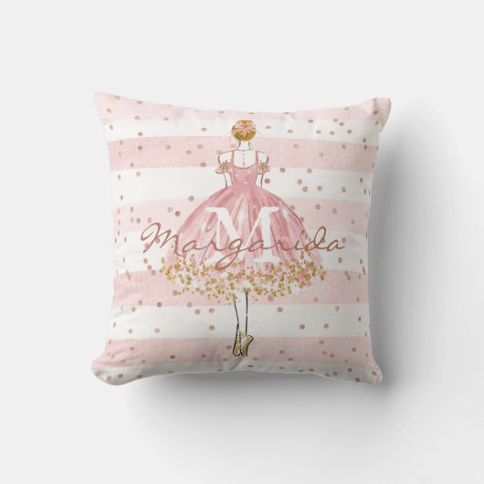 Hübsches Girl-Monogramm Kissen (Vorderseite)