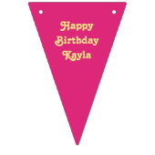 Hübsches Girl Pink und Gelb zum Geburtstag Wimpelkette (Dritte Fahne)