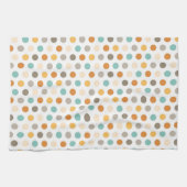 Hübsches Girly multi Farbpolka-Punkt-orange Blau Geschirrtuch (Horizontal)