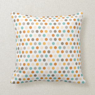Hübsches Girly multi Farbpolka-Punkt-orange Blau Kissen