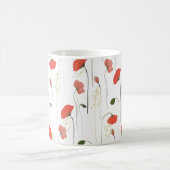 Hübsches Girly Poppies Blumenmuster Kaffeetasse (Mittel)