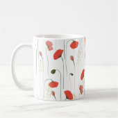 Hübsches Girly Poppies Blumenmuster Kaffeetasse (Links)
