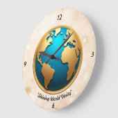 "Hübsches globales Aura" Große Wanduhr (Winkel)