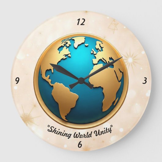 "Hübsches globales Aura" Große Wanduhr (Vorderseite)