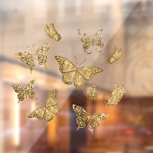 Hübsches Gold Butterfly Clear Window Cloning Fensteraufkleber (Blatt 2)