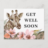 Hübsches Gold Giraffe Floral bald wieder gut Postkarte (Vorderseite)