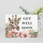 Hübsches Gold Giraffe Floral wird gut Karte (Stehend Vorderseite)