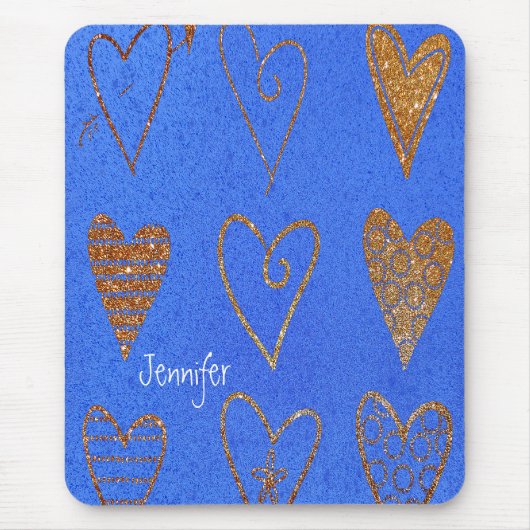Hübsches Gold-Herz-Mouse-Pad Mousepad (Vorne)