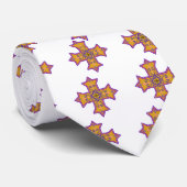 Hübsches Gold und rosa koptisches Kreuz Krawatte (Gerollt)