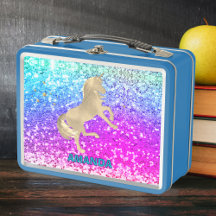 Hübsches goldenes Einhorn Glitter farbenfrohes Mon