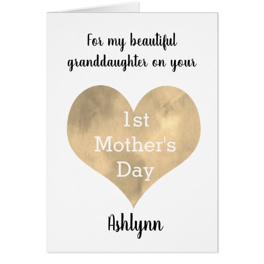 Hübsches Goldenes Herz 1. Muttertag Großtochter (Vorne)