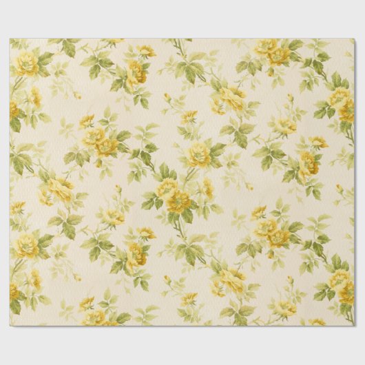 Hübsches, goldgelbes Bauernhaus Geschenkpapier (Flach)