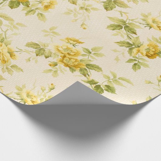 Hübsches, goldgelbes Bauernhaus Geschenkpapier (Ecke)