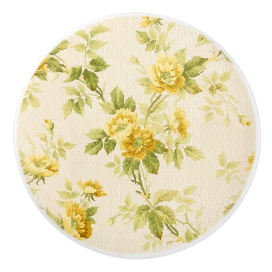 Hübsches, goldgelbes Bauernhaus Keramikknauf (Vorderseite)