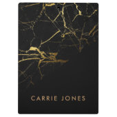 Hübsches Goldgräber im Schwarzen Marmor Klemmbrett (Rückseite)