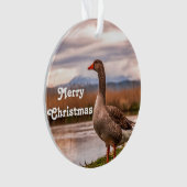 Hübsches Goose Landscape Foto Ornament (Vorderseite)