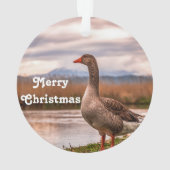 Hübsches Goose Landscape Foto Ornament (Rückseite)