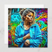 Hübsches Graffiti Urban Street Art Girl (Vorne/Hinten)