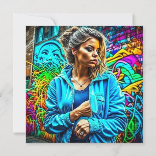 Hübsches Graffiti Urban Street Art Girl (Vorderseite)