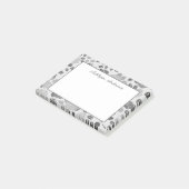 Hübsches graues Blumen Post-it Klebezettel (angewinkelt)