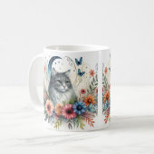 Hübsches graues Katapult mit Blume Tasse (Vorderseite Links)