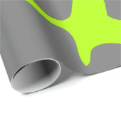 Hübsches graues und neongrünes Schleimmuster spiel Geschenkpapier (Rolleneckpunkt)