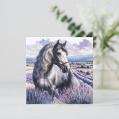 Hübsches Graupferd Stehend in Lavendel (Stehend Vorderseite)