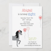 Hübsches Graupink, Grüne, Blaue Geburtstagsparty Einladung (Rückseite)