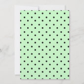 Hübsches Green & Black Polka Dot Brautparty Einladung (Rückseite)