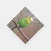 Hübsches Green Budgie Foto Serviette (Ecke)