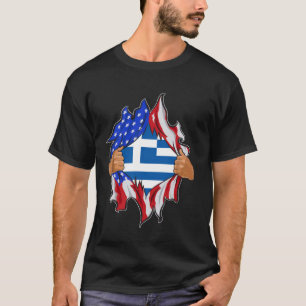Hübsches Griechenland USA-Flaggengrafik aus den US T-Shirt