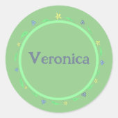 Hübsches Grün Runder Aufkleber (Vorderseite)