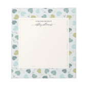 Hübsches grünes Blätter Muster vom Schreibtisch de Notizblock (Vorderseite)