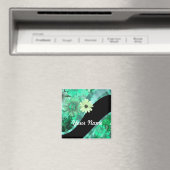 Hübsches grünes Blumenmuster Magnet (In Situ (Geschirrspüler))
