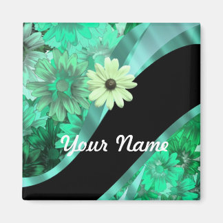 Hübsches grünes Blumenmuster Magnet