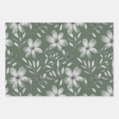Hübsches grünes botanisches Blumenmuster Geschenkpapier Set (Vorderseite 2)