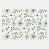 Hübsches grünes botanisches Blumenmuster Geschenkpapier Set (Vorderseite 2)