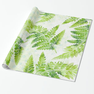 Hübsches grünes Farn Botanisches Aquarellmuster Geschenkpapier